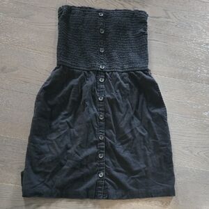 Abercrombie & Fitch Black Smocked Strapless Dress